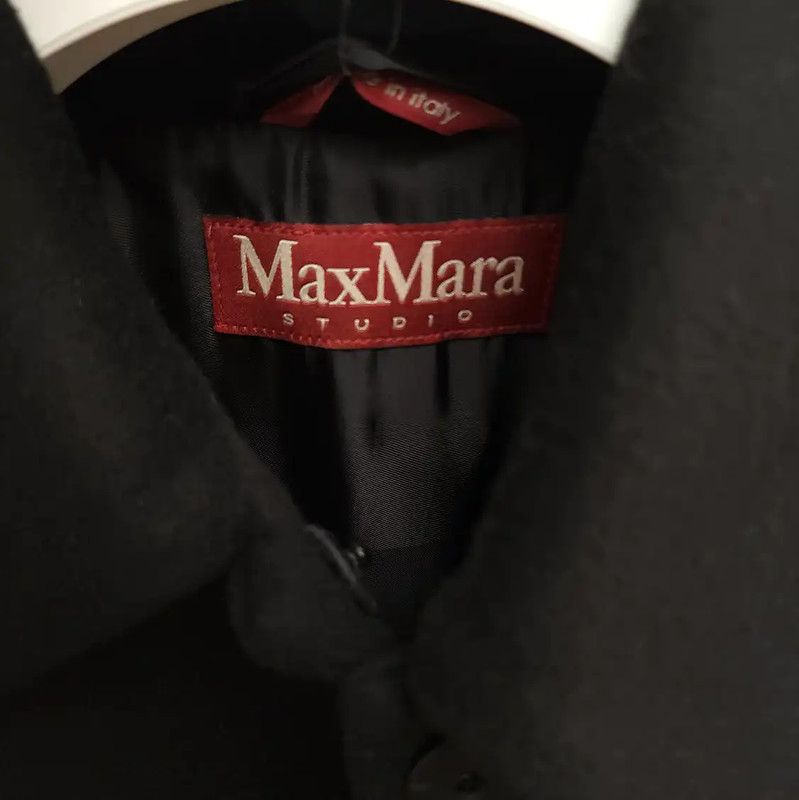 Max Mara MaxMara Black Wool Mid-Length Winter Coat 0089 Size S / US 4 / IT 40 - 4 Thumbnail