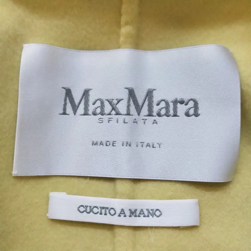 Max Mara MaxMara Yellow Cashmere Blend Coat 0089 Size L / US 10 / IT 46 - 6 Thumbnail