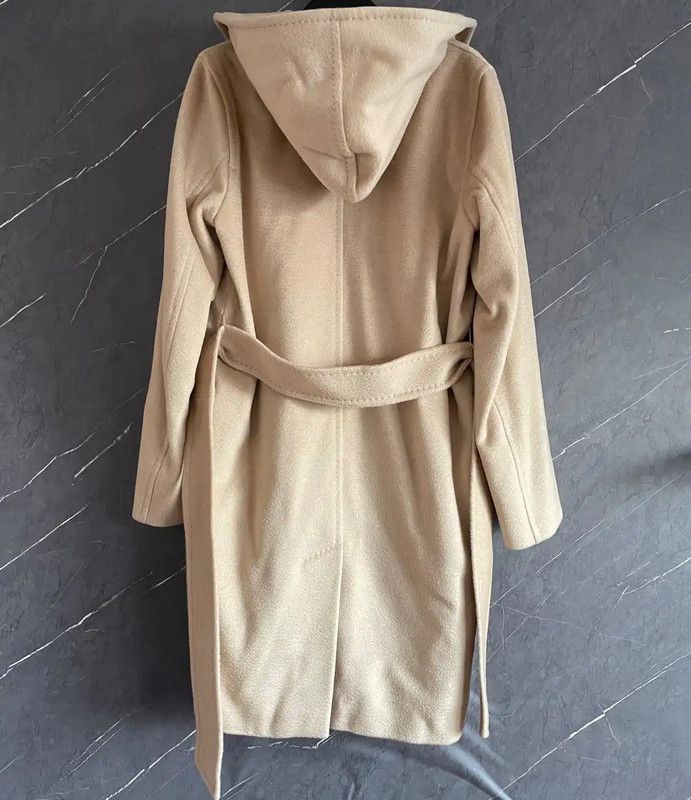 Max Mara MaxMara Beige Wool Women's Coat 0089 Size L / US 10 / IT 46 - 2 Thumbnail