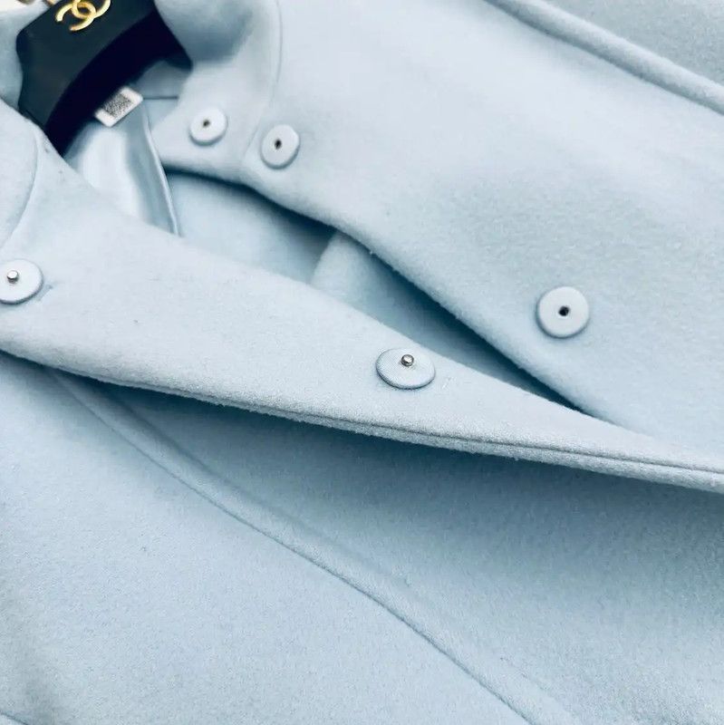 Max Mara MaxMara Light Blue Wool Short Coat 0089 Size M / US 6-8 / IT 42-44 - 9 Thumbnail