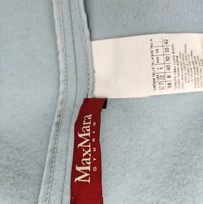 Max Mara MaxMara Light Blue Wool Short Coat 0089 Size M / US 6-8 / IT 42-44 - 7 Thumbnail