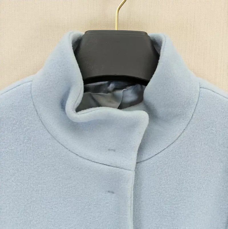 Max Mara MaxMara Light Blue Wool Short Coat 0089 Size M / US 6-8 / IT 42-44 - 4 Thumbnail