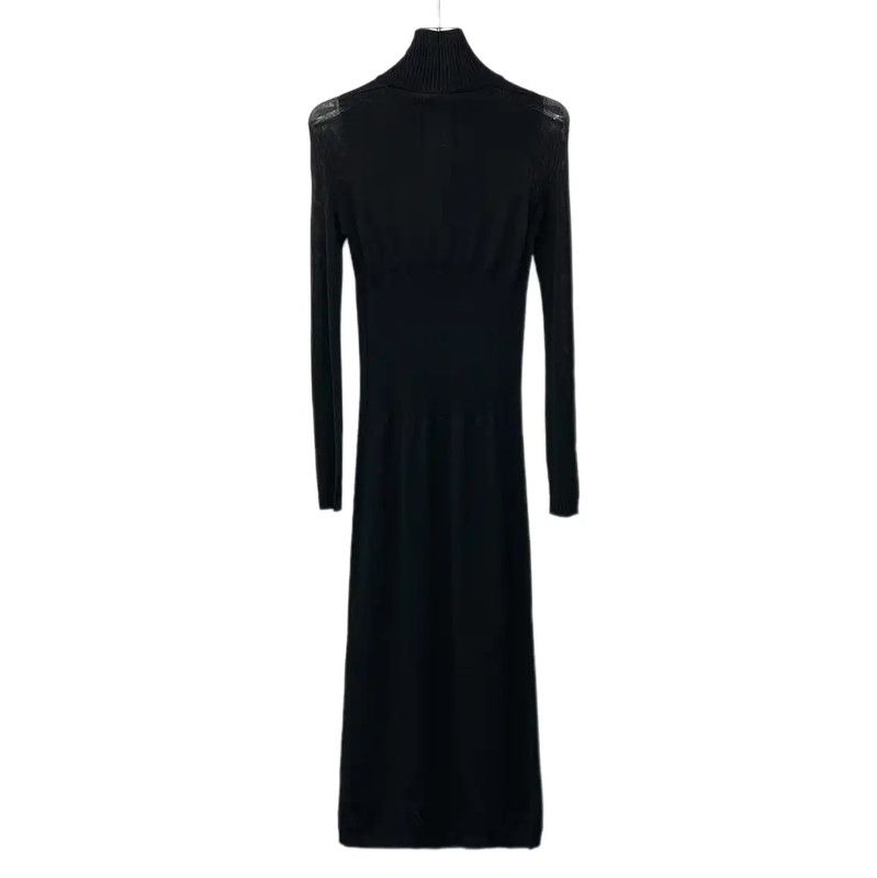 Max Mara MaxMara Elegant Black Long Sleeve Dress 0089 Size XS / US 0-2 / IT 36-38 - 2 Thumbnail