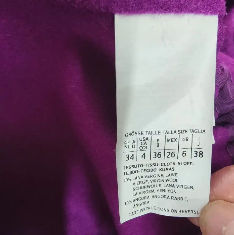 Max Mara MaxMara Pink Wool Women's Coat 0089 Size XS / US 0-2 / IT 36-38 - 4 Thumbnail