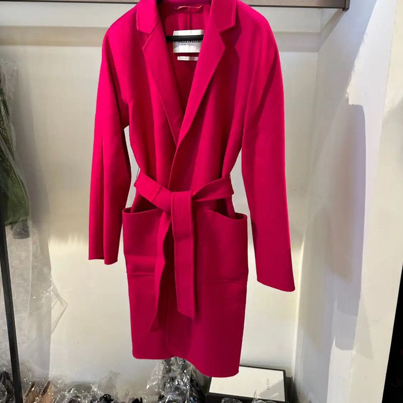 Max Mara MaxMara Pink Wool Ladies Coat 0089 Size M / US 6-8 / IT 42-44 - 3 Thumbnail