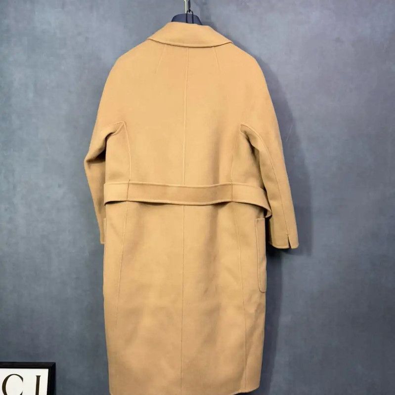Max Mara MaxMara Women’s Khaki Wool Coat 0089 Size S / US 4 / IT 40 - 2 Thumbnail