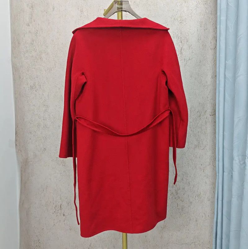 Max Mara MaxMara Red Wool Blend Mid-Length Coat 0089 Size S / US 4 / IT 40 - 4 Thumbnail