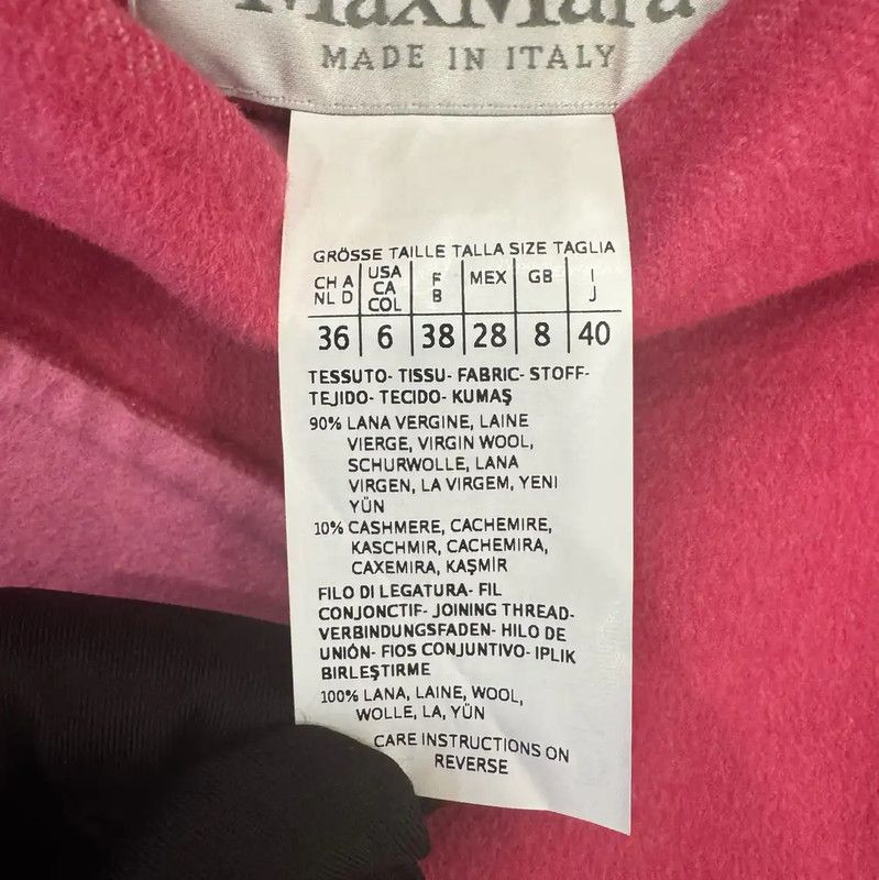 Max Mara MaxMara Pink Wool Coat for Women 0089 Size M / US 6-8 / IT 42-44 - 6 Thumbnail