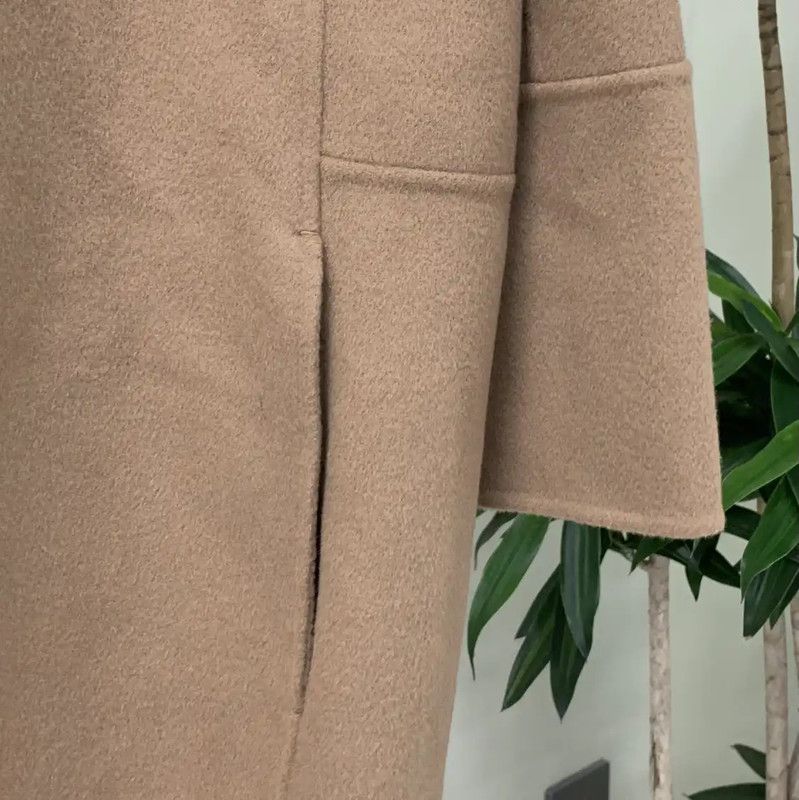 Max Mara MaxMara Khaki Belted Women's Coat 0089 Size S / US 4 / IT 40 - 4 Thumbnail