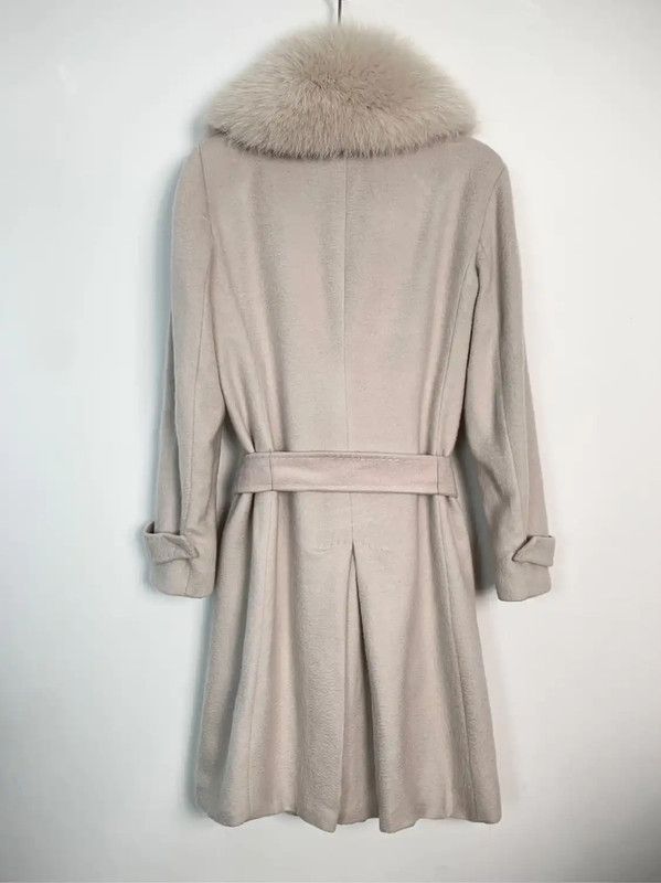 Max Mara MaxMara Light Pink Women's Coat with Fur Collar 0089 Size S / US 4 / IT 40 - 2 Thumbnail