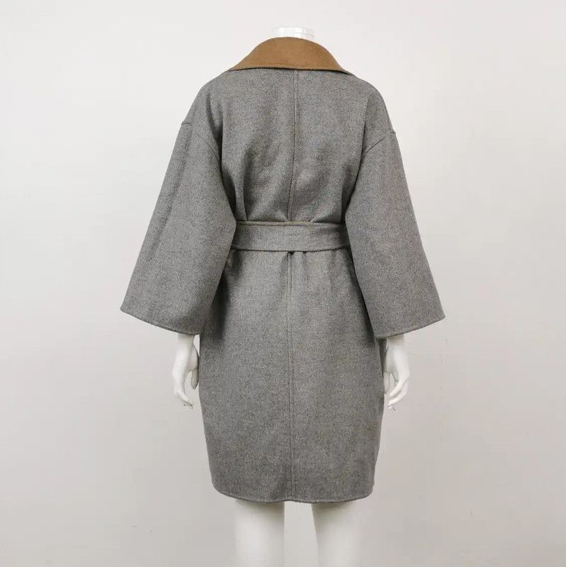 Max Mara MaxMara Stylish Brown Belted Coat for Women 0089 Size L / US 10 / IT 46 - 4 Thumbnail