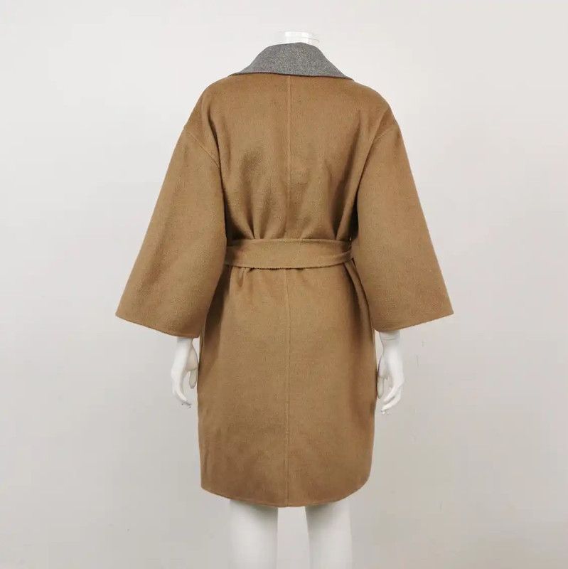 Max Mara MaxMara Stylish Brown Belted Coat for Women 0089 Size L / US 10 / IT 46 - 2 Thumbnail