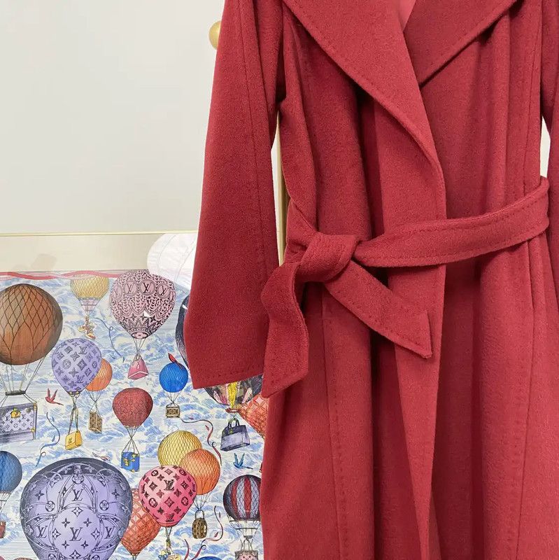 Max Mara MaxMara Red Long Coat for Women 0089 Size S / US 4 / IT 40 - 5 Thumbnail