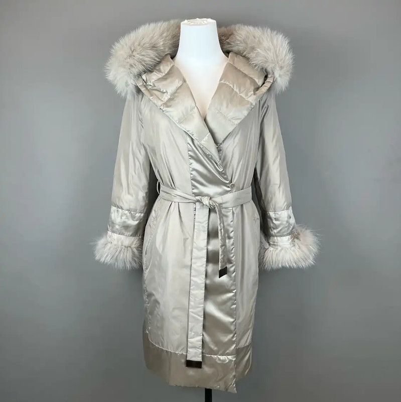 Max Mara MaxMara Champagne Quilted Women's Down Jacket 0089 Size M / US 6-8 / IT 42-44 - 3 Thumbnail