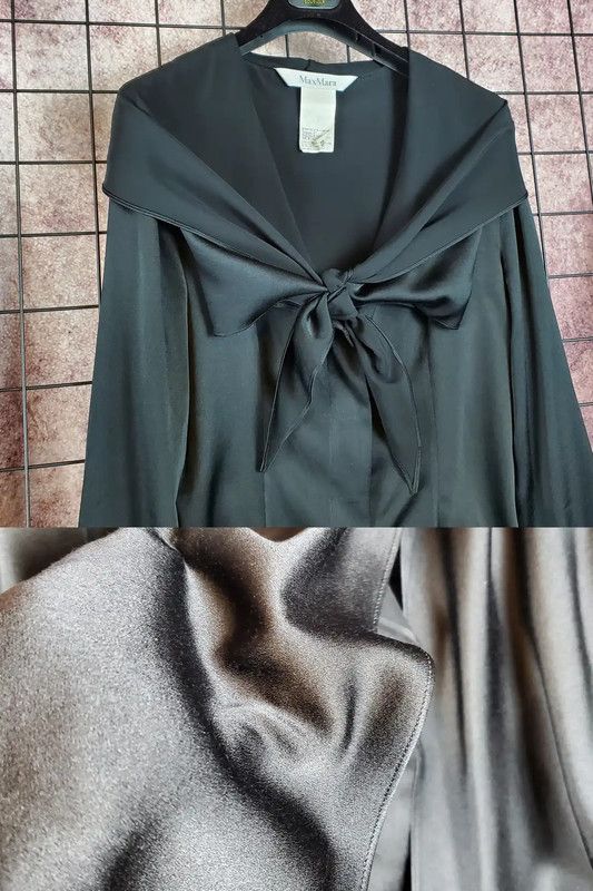 Max Mara MaxMara Black Silk Long Sleeve Shirt 0089 Size S / US 4 / IT 40 - 6 Thumbnail