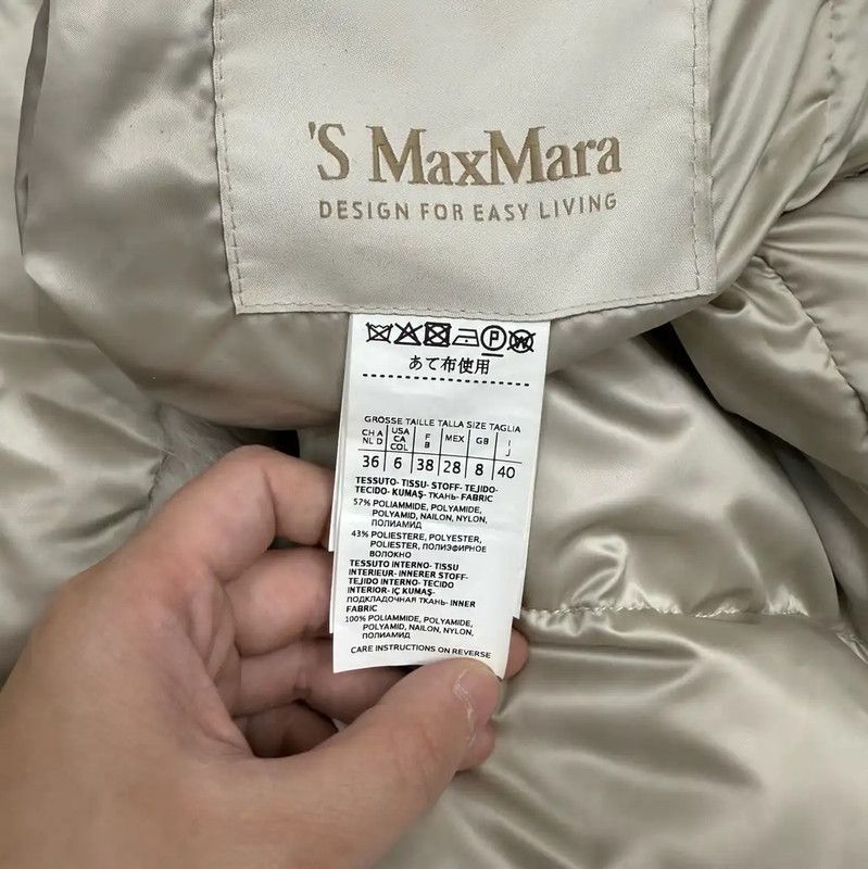 Max Mara MaxMara Gray Women's Down Coat with Fur 0089 Size M / US 6-8 / IT 42-44 - 4 Thumbnail