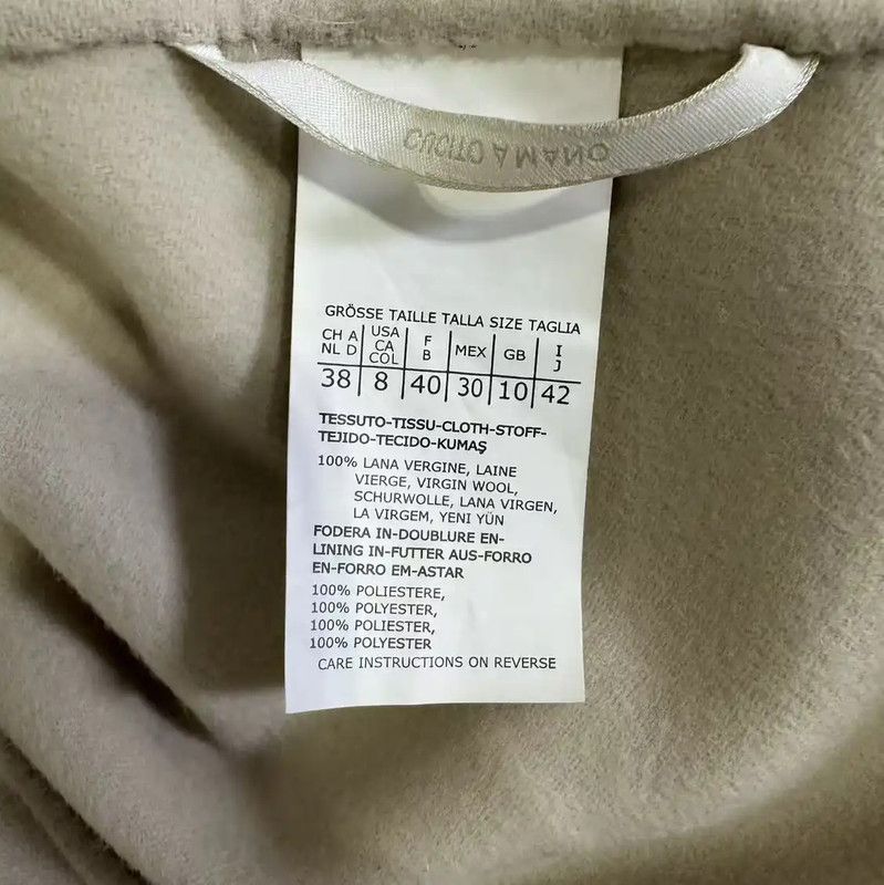 Max Mara MaxMara Classic Khaki Wool Women's Coat 0089 Size ONE SIZE - 3 Thumbnail