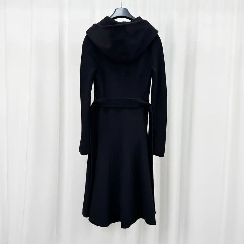 Max Mara MaxMara Black Cashmere Long Coat for Women 0089 Size M / US 6-8 / IT 42-44 - 2 Thumbnail