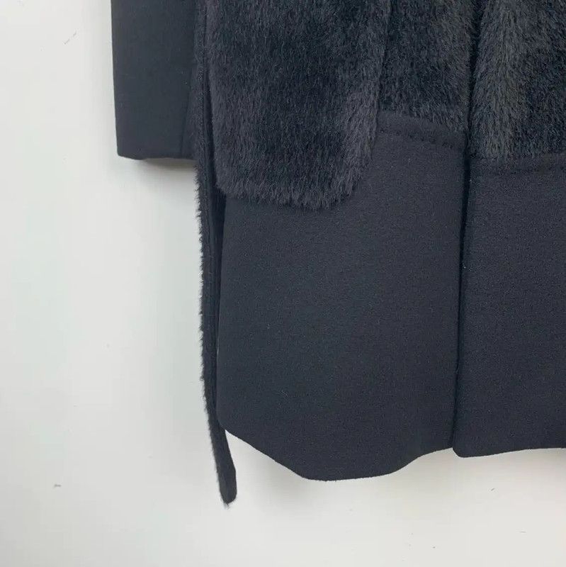Max Mara MaxMara Black Wool Women's Coat 0089 Size XS / US 0-2 / IT 36-38 - 4 Thumbnail