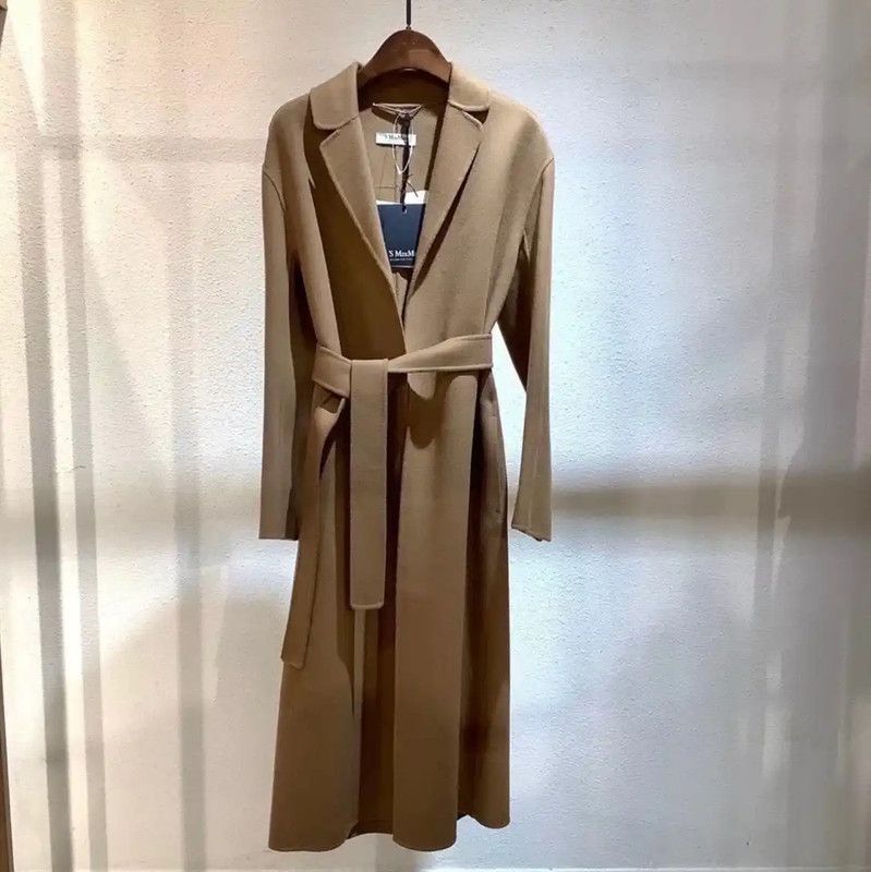 Max Mara MaxMara Long Camel Wool Coat for Women 0089 Size XXS / US 00 / IT 34 - 4 Thumbnail