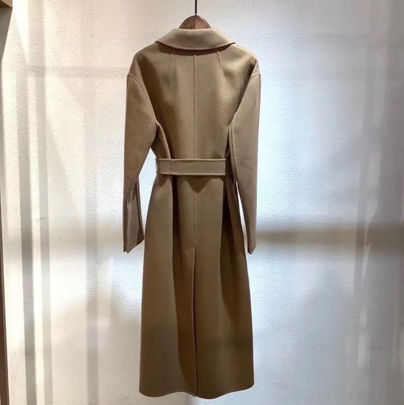 Max Mara MaxMara Long Camel Wool Coat for Women 0089 Size XXS / US 00 / IT 34 - 5 Thumbnail