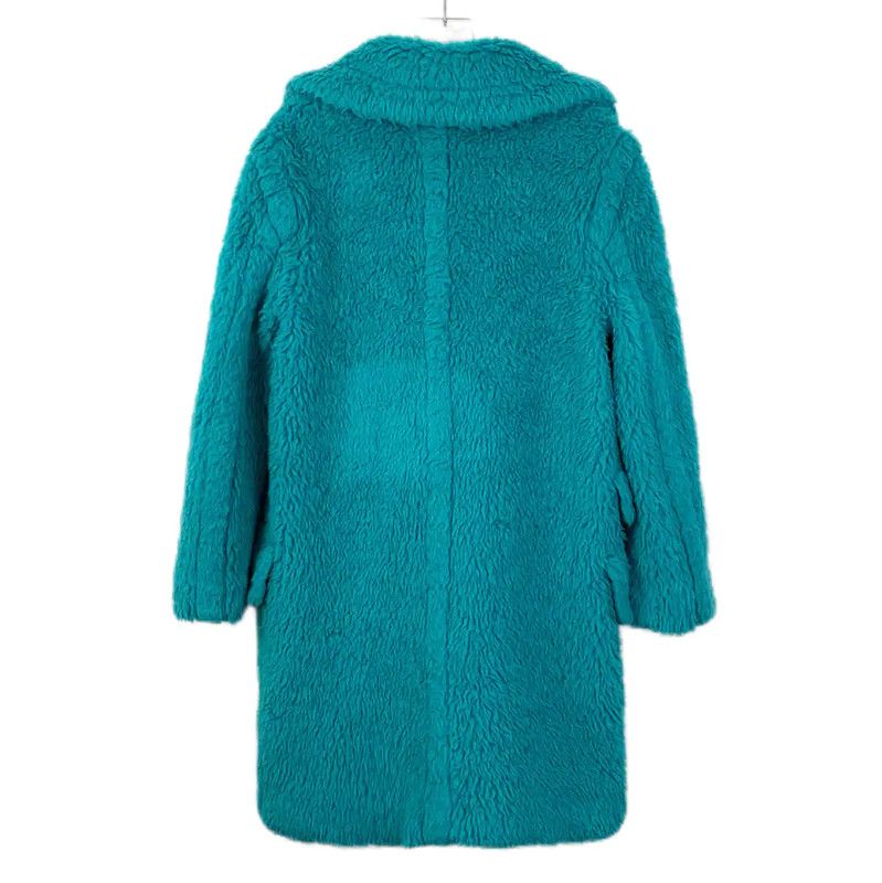 Max Mara MaxMara Teal Fur Coat for Women 0089 Size M / US 6-8 / IT 42-44 - 2 Thumbnail