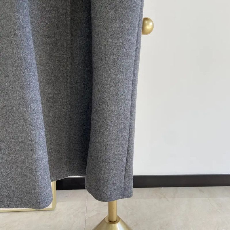 Max Mara MaxMara Women's Long Gray Wool Coat 0089 Size M / US 6-8 / IT 42-44 - 6 Thumbnail