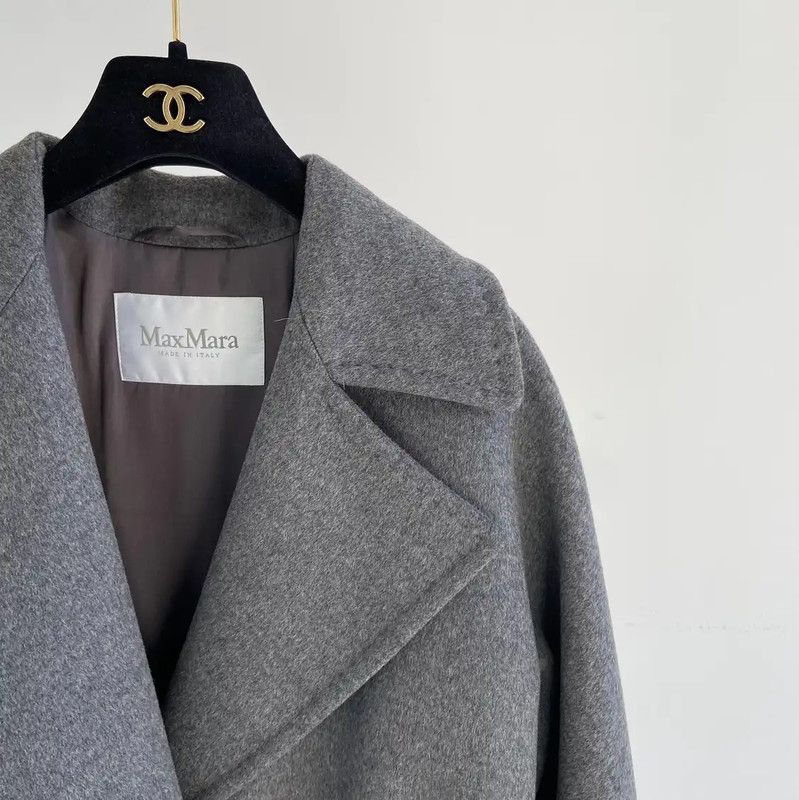 Max Mara MaxMara Women's Long Gray Wool Coat 0089 Size M / US 6-8 / IT 42-44 - 4 Thumbnail