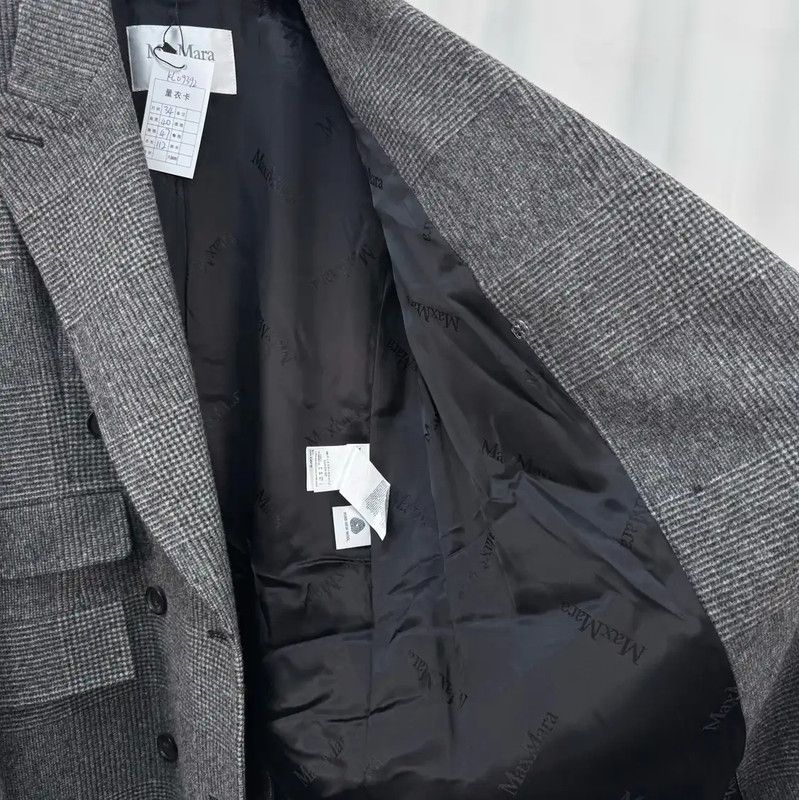 Max Mara MaxMara Women's Gray Wool Double-Breasted Coat 0089 Size XS / US 0-2 / IT 36-38 - 5 Thumbnail