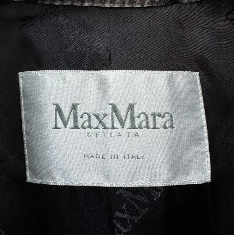 Max Mara MaxMara Women's Gray Wool Double-Breasted Coat 0089 Size XS / US 0-2 / IT 36-38 - 6 Thumbnail