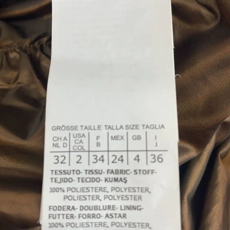 Max Mara MaxMara Gold Polyester Women's Cotton Puffer Coat 0089 Size XS / US 0-2 / IT 36-38 - 6 Thumbnail