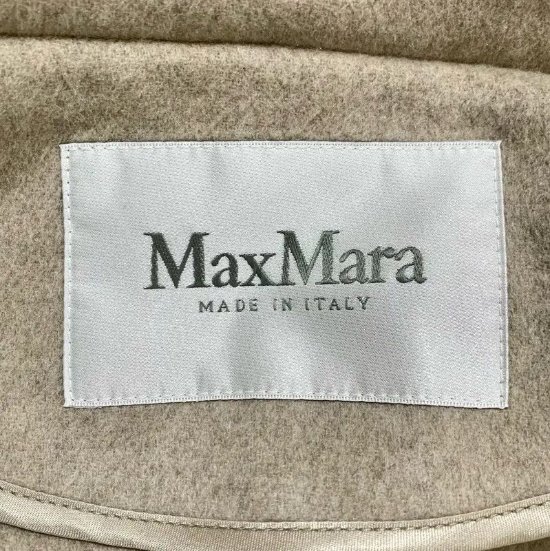 Max Mara MaxMara Beige Cotton Women's Overcoat 0089 Size ONE SIZE - 5 Thumbnail