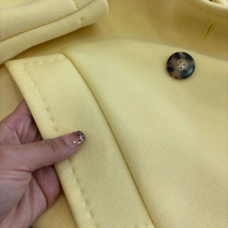 Max Mara MaxMara Spring Autumn Yellow Cotton Long Coat 0089 Size M / US 6-8 / IT 42-44 - 7 Thumbnail