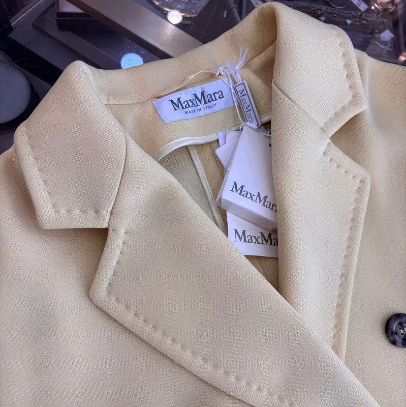 Max Mara MaxMara Spring Autumn Yellow Cotton Long Coat 0089 Size M / US 6-8 / IT 42-44 - 3 Thumbnail