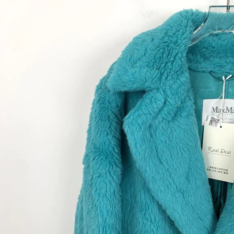 Max Mara MaxMara Teal Wool Coat for Women 0089 Size M / US 6-8 / IT 42-44 - 3 Thumbnail