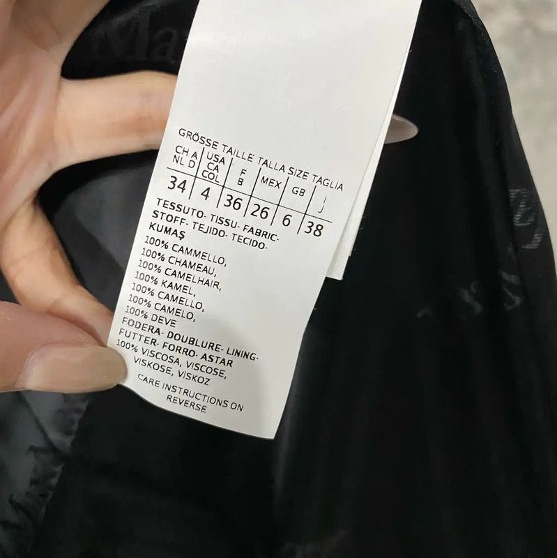 Max Mara MaxMara Classic Black Long Coat for Women 0089 Size XL / US 12-14 / IT 48-50 - 7 Thumbnail