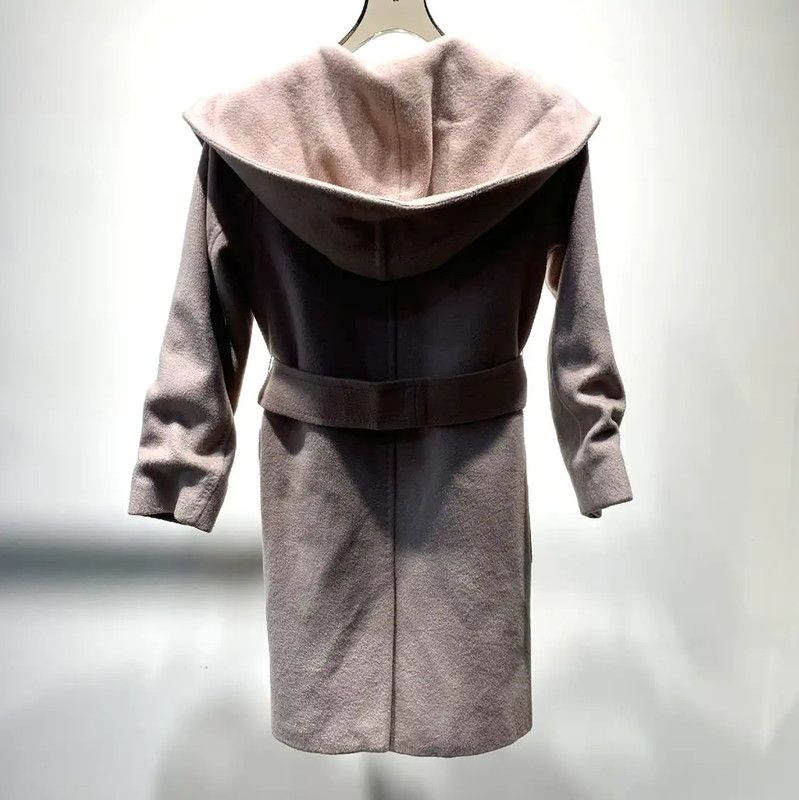 Max Mara MaxMara Light Pink Wool Women's Coat 0089 Size ONE SIZE - 2 Thumbnail