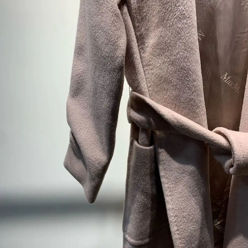 Max Mara MaxMara Light Pink Wool Women's Coat 0089 Size ONE SIZE - 7 Thumbnail