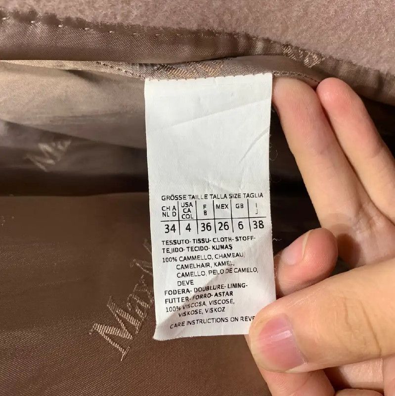 Max Mara MaxMara Light Pink Wool Women's Coat 0089 Size ONE SIZE - 4 Thumbnail