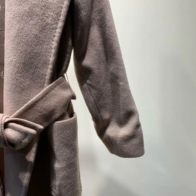 Max Mara MaxMara Light Pink Wool Women's Coat 0089 Size ONE SIZE - 8 Thumbnail