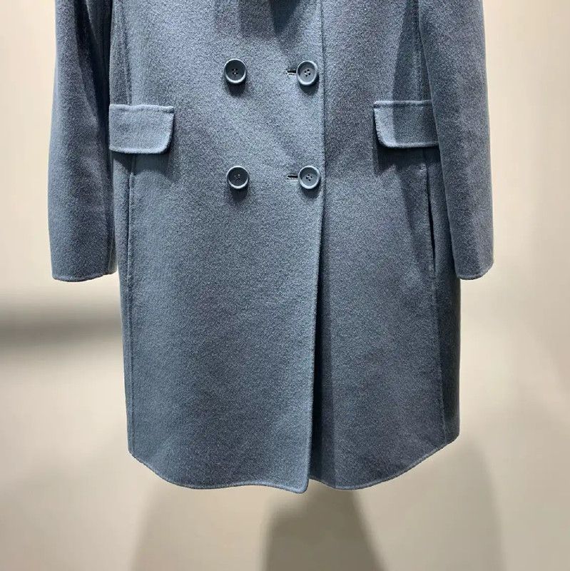 Max Mara MaxMara Blue Wool Women’s Coat 0089 Size ONE SIZE - 6 Thumbnail