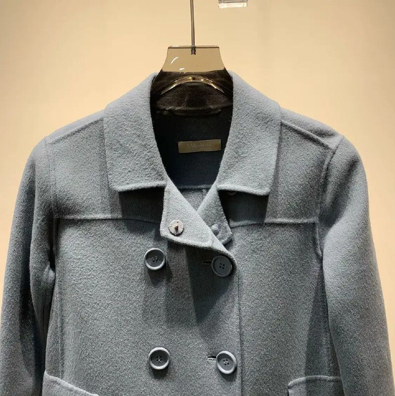Max Mara MaxMara Blue Wool Women’s Coat 0089 Size ONE SIZE - 5 Thumbnail