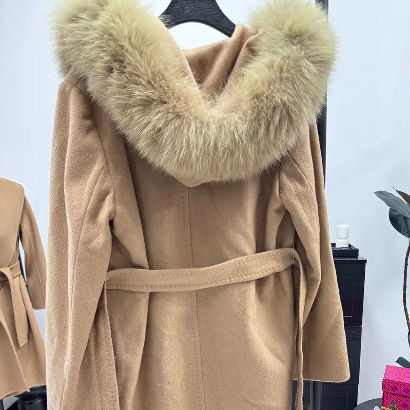 Max Mara MaxMara Camel Wool Blend Long Coat for Women 0089 Size S / US 4 / IT 40 - 2 Thumbnail