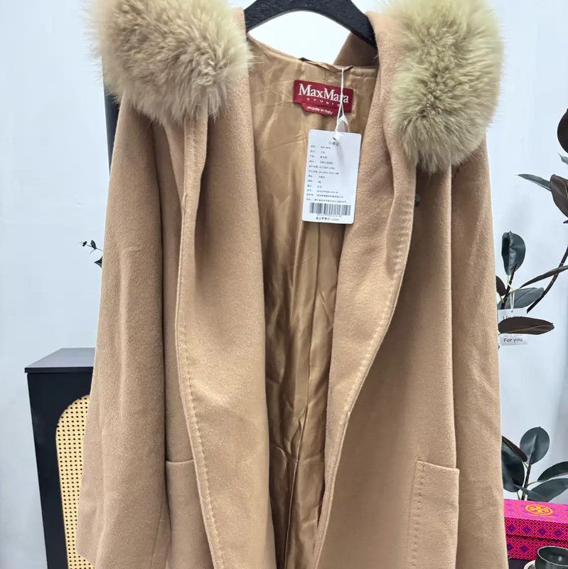 Max Mara MaxMara Camel Wool Blend Long Coat for Women 0089 Size S / US 4 / IT 40 - 6 Thumbnail