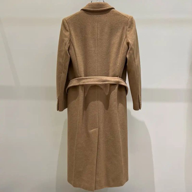 Max Mara MaxMara Long Wool Blend Coat in Khaki 0089 Size M / US 6-8 / IT 42-44 - 2 Thumbnail