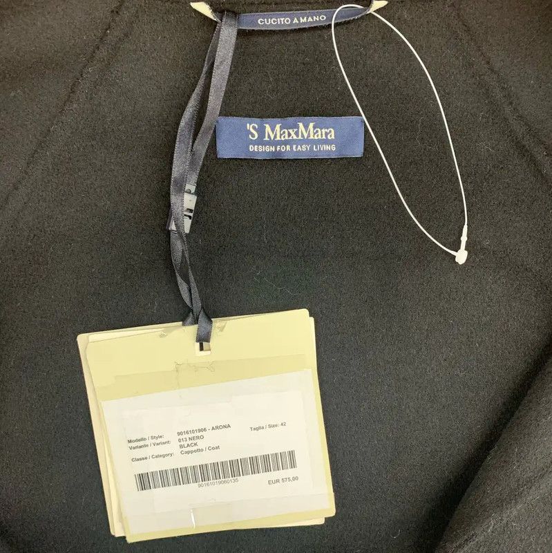 Max Mara MaxMara Elegant Black Coat for Women 0089 Size L / US 10 / IT 46 - 5 Thumbnail