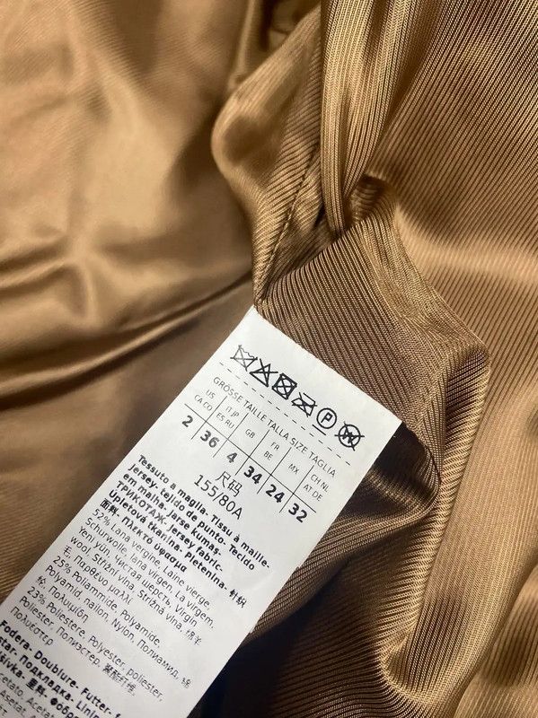 Max Mara MaxMara Women's Beige Wool Blend Coat 0089 Size S / US 4 / IT 40 - 4 Thumbnail