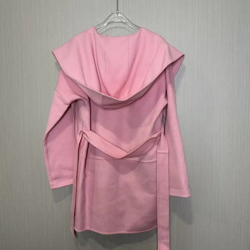 Max Mara MaxMara Pink Wool Women's Coat 0089 Size ONE SIZE - 2 Thumbnail