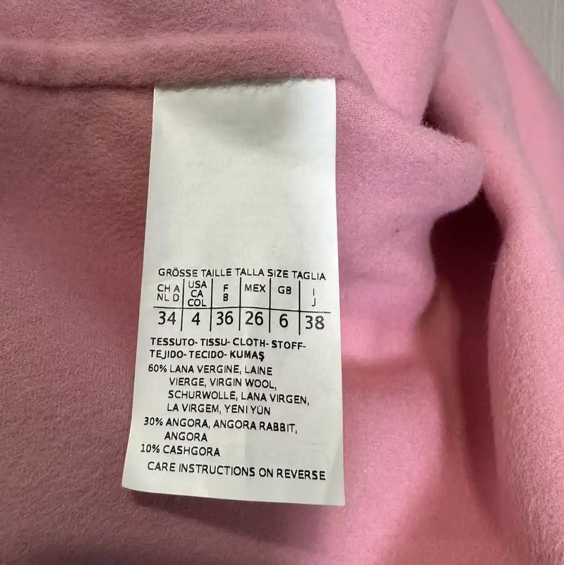 Max Mara MaxMara Pink Wool Women's Coat 0089 Size ONE SIZE - 3 Thumbnail