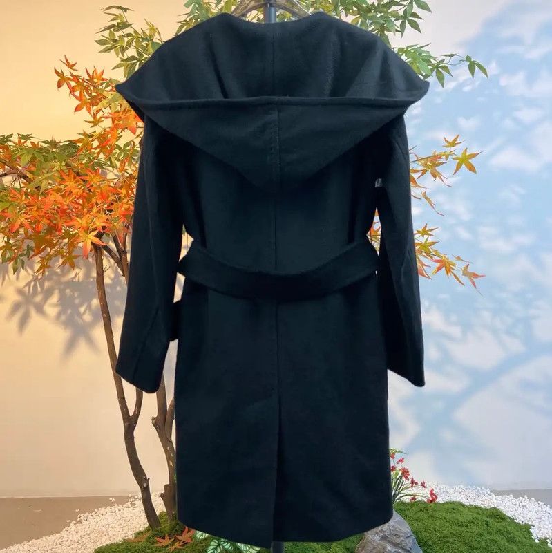Max Mara MaxMara Black Rayon Women's Coat 0089 Size S / US 4 / IT 40 - 2 Thumbnail
